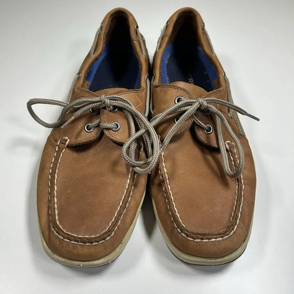 Sperry Top Sider Boat Shoes Men’s 11M Brown Leather Casual Dockside Lace - Picture 2 of 13